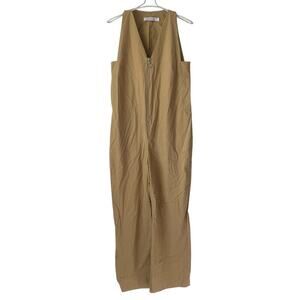MAAYAN PAZ Cotton Jumpsuit in Tan Size Small Oversized Fit